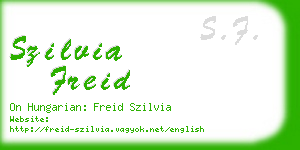 szilvia freid business card